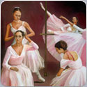 Ballerinas Prepare, oil painting